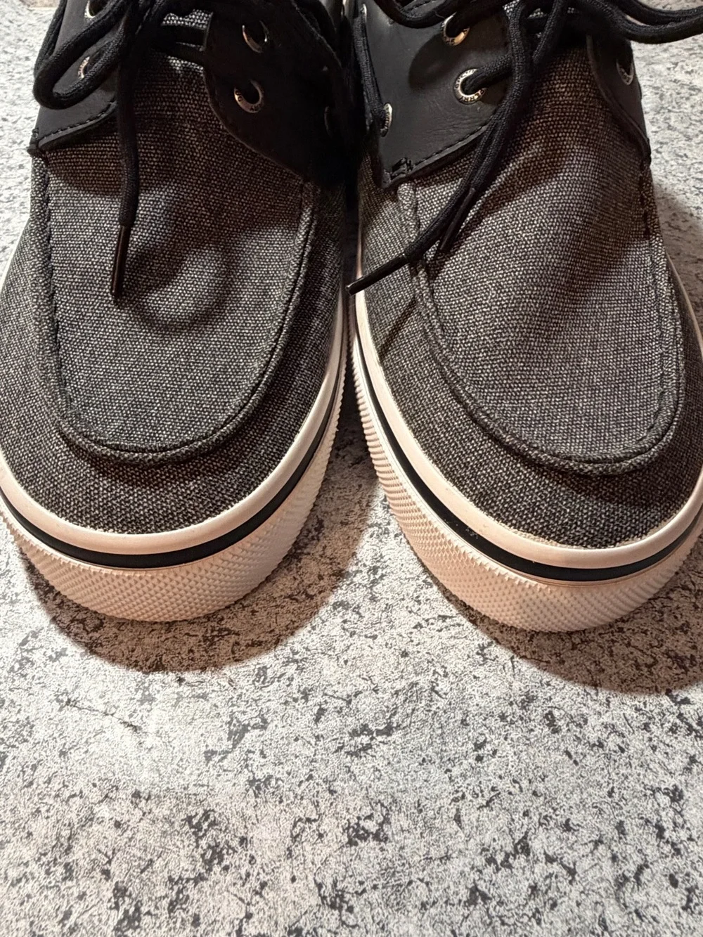 Sperry Bahama Il Canvas Leather Trim Nautical Boat Shoes Men's Size 12